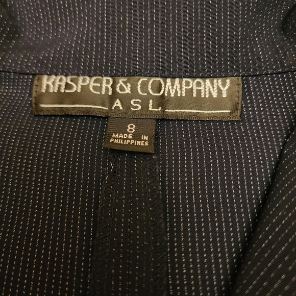 Kasper Navy Blue Pinstripe Lightweight Blazer Size 8 - Picture 9 of 12